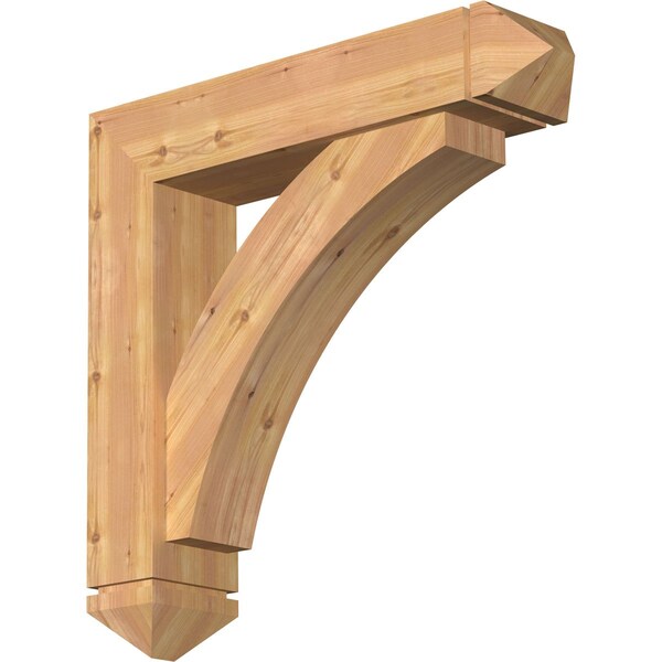 Ekena Millwork Thorton Arts and Crafts Smooth Bracket w/ Offset Brace, Western Red Cedar, 7 1/2"W x 34"D x 34"H BKT0806X34X34THR03SWR - main